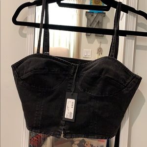 *BRAND NEW* Black Denim Crop Top